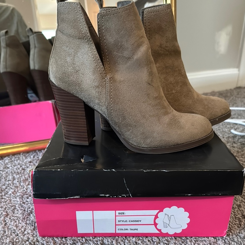 Cassidy Taupe Suede Ankle Boots